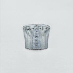 Zara Denim Corsetry Top
